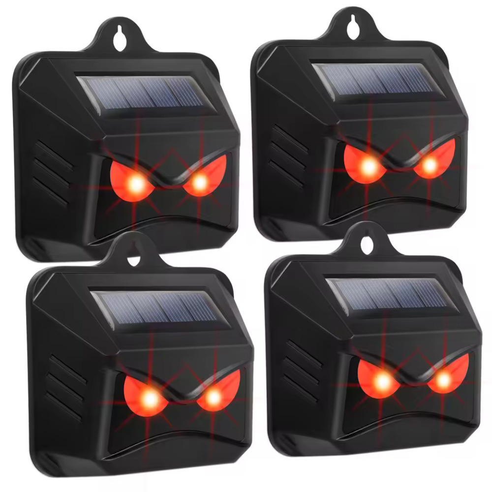 4pack Animal Repeller, Solar Powered Predator Eye Animal Deterrent Lights, Night Guard Animal Repellent