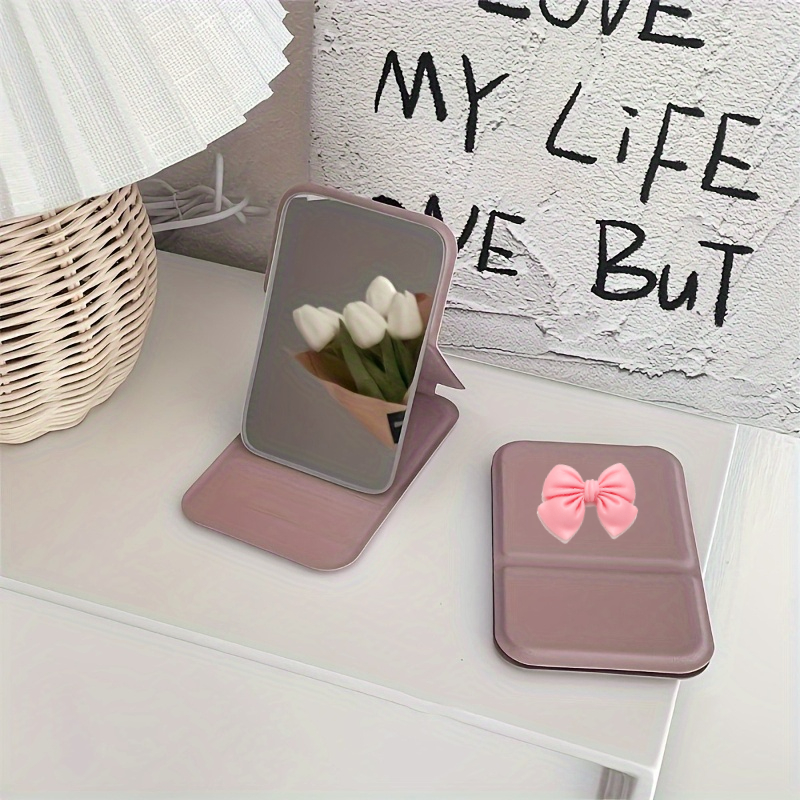 2pcs Foldable Mini HD Mirror with Bow