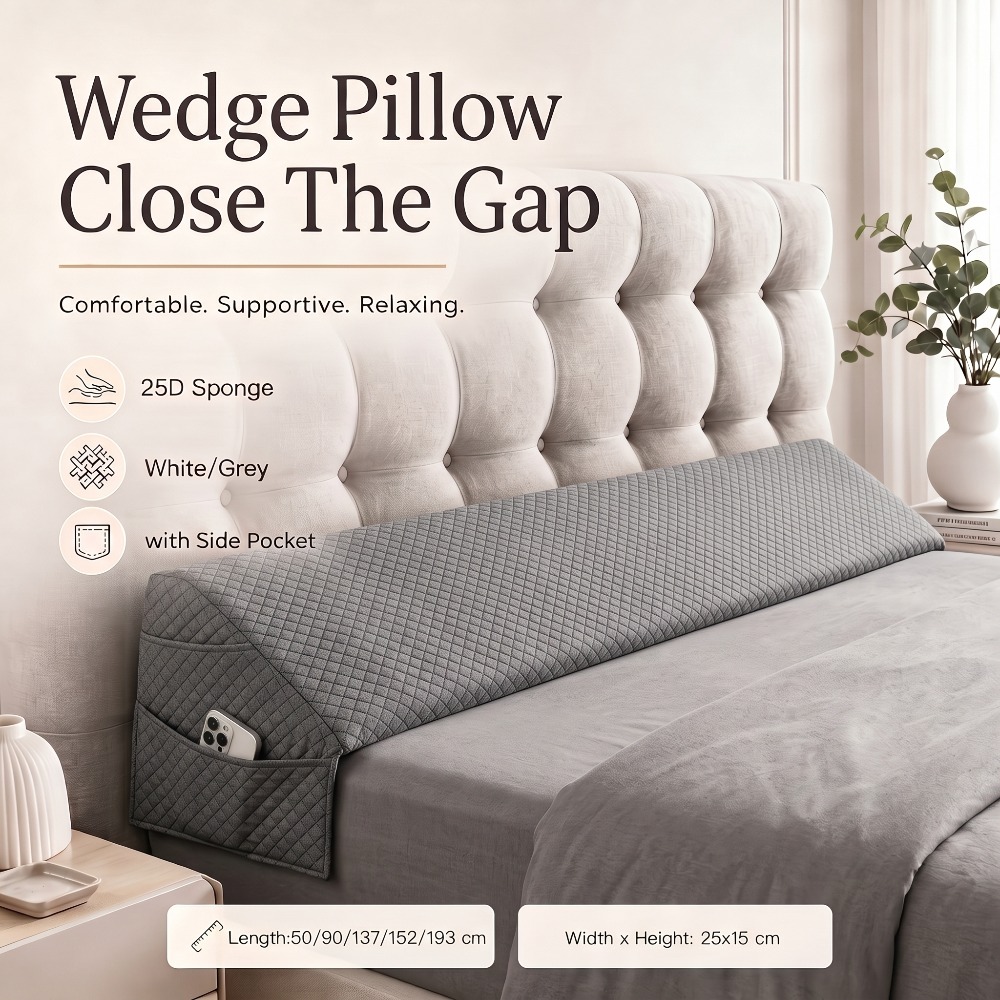 Wedge-shaped Pillow Designed For Sleeping, Serving As A Headboard Pillow And Filling The Between The . Ideal For Rv Bedding And Camping, Suitable Forhome, Travel And Gift Givingsirem