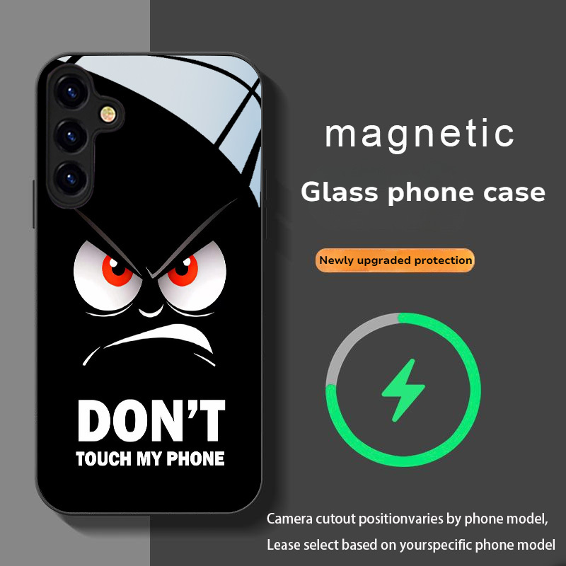 TEMU Phone Case: Stylish High-end Magnetic Angry Tempered Glass Phone Case, Suitable For Galaxy Note20/s20/s21/s22/s23/s24/s25/ Fe, Trendy Premium