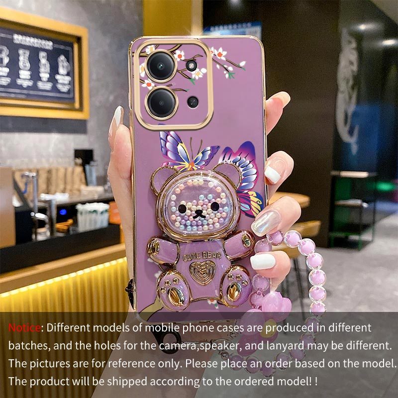 TEMU Phone Case - A Protective Phone Case For Redmi 15c, Designed With A Flying Pattern, Stand, And Lanyard, A Comfortable Grip And An Elegant Look