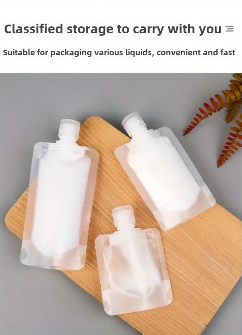 5pcs 10pcs 15pcs portable disposable travel bottles and bags suitable for packing cosmetics shampoo lotion shower gel facial cleanser and toiletries Product details 4