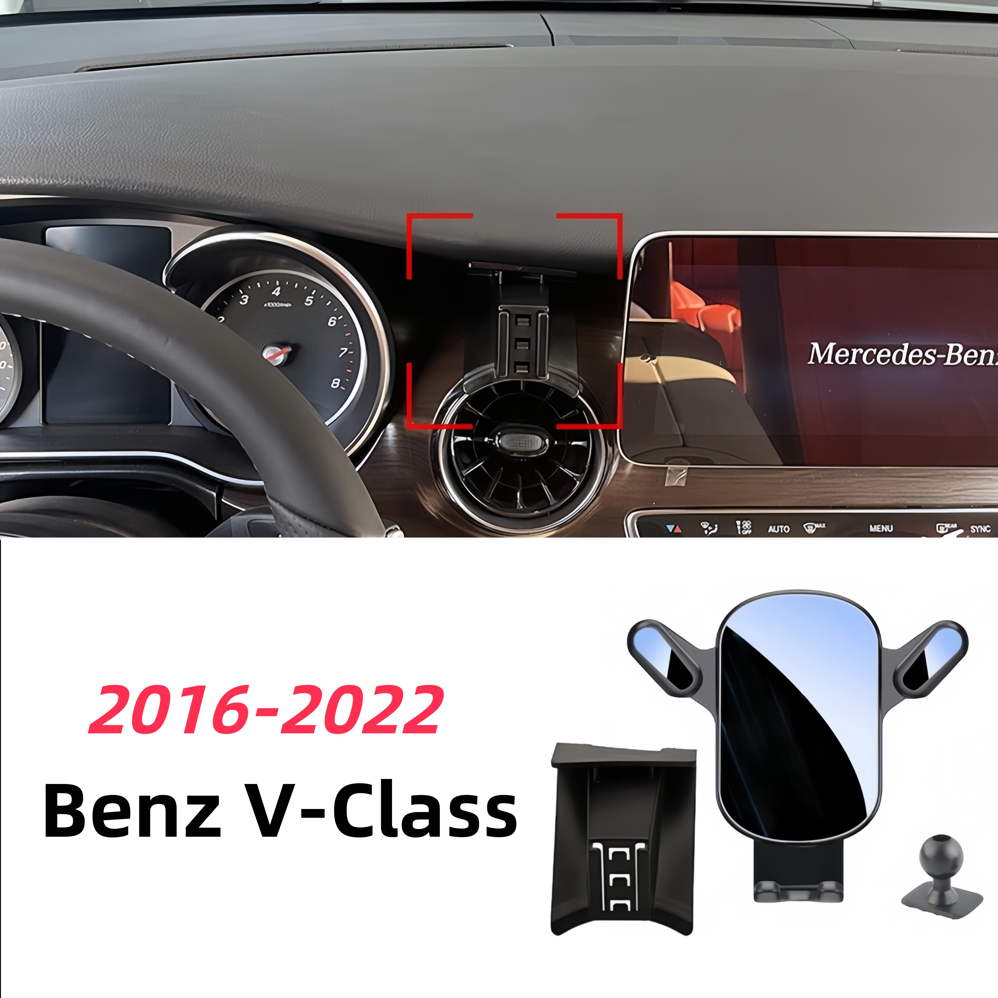 Image of Phone Holder For Mercedes-benz 2016-2022 Models, Air Vent Mount, Quiet And Noiseless, Gps Navigation Phone Holder, Phone Mount Stand
