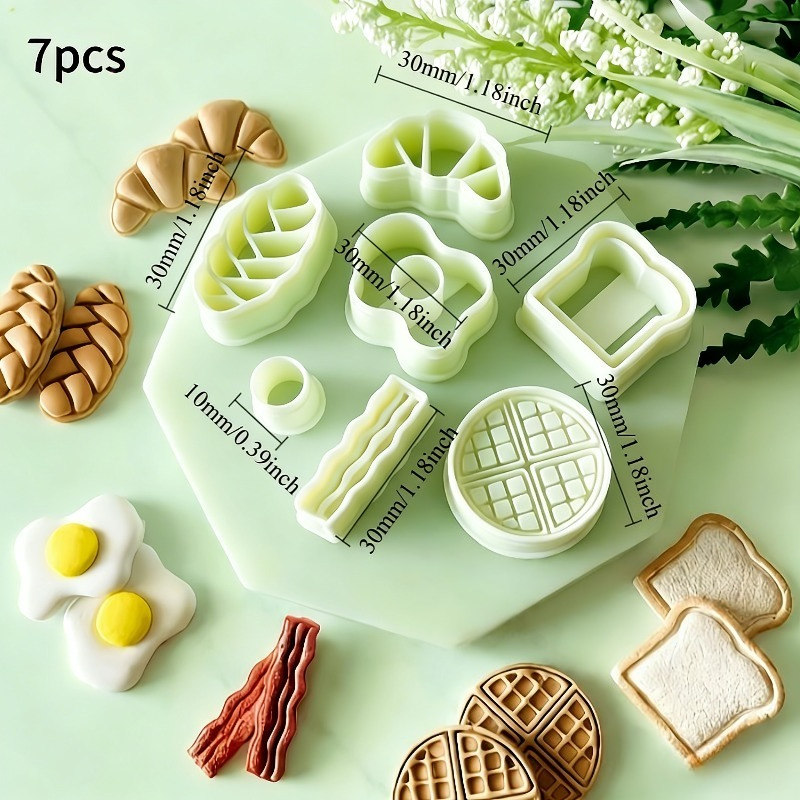 TEMU 7pcs Exquisite Cutting Mold Set For -themed Polymer Clay | Durable Plastic Clay Cutters In Various Shapes, For Jewelry Making, Earring Making,