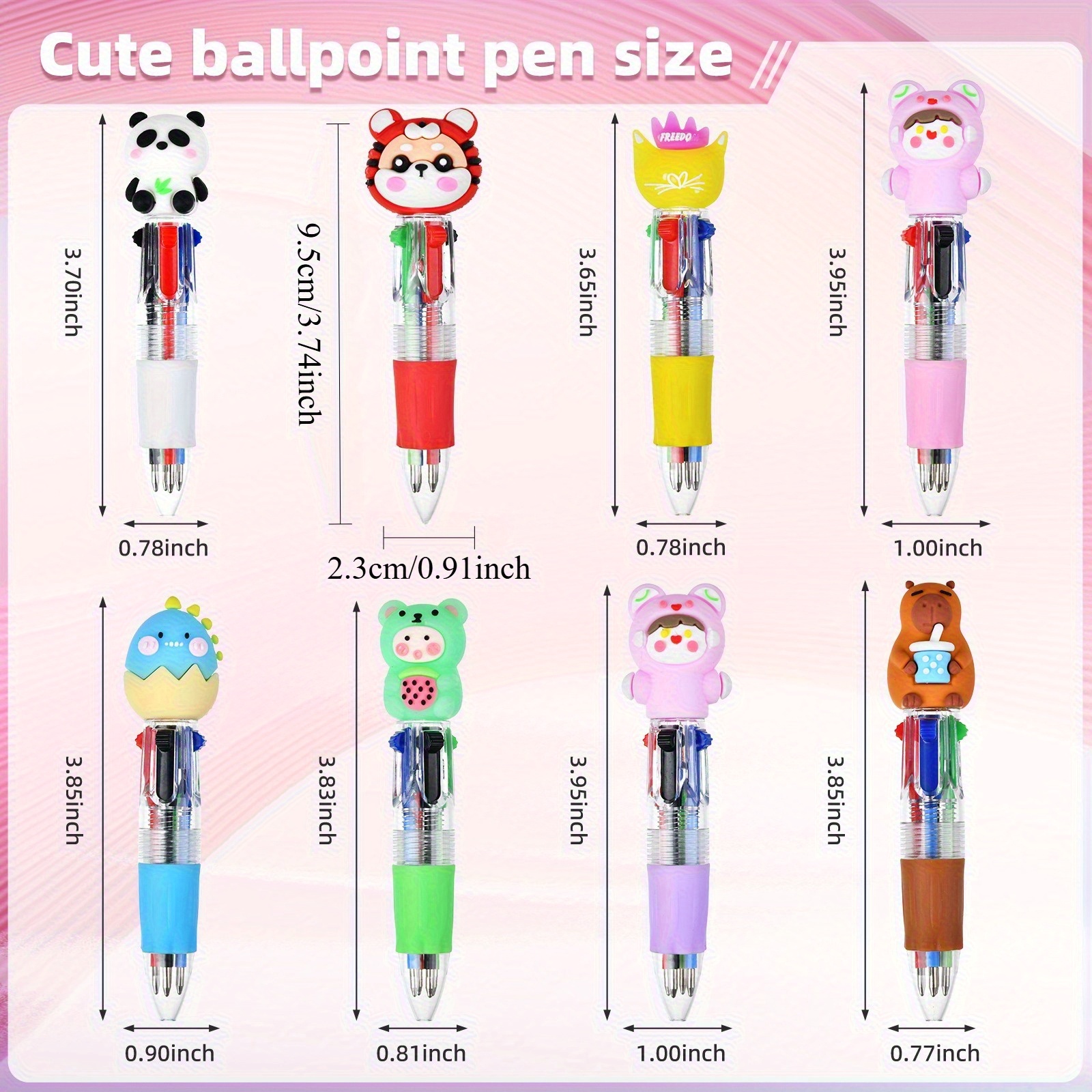 30pcs creative   color ballpoint pen set featuring adorable cartoon designs with retractable round tips   kids parties birthday gifts classroom prizes and school supplies Product details 1