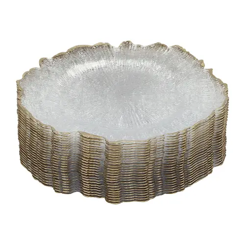 25pcs vintage clear charger plates table charger plates dinner charger plates round dinner charger table decorative plate for party wedding event tabletop