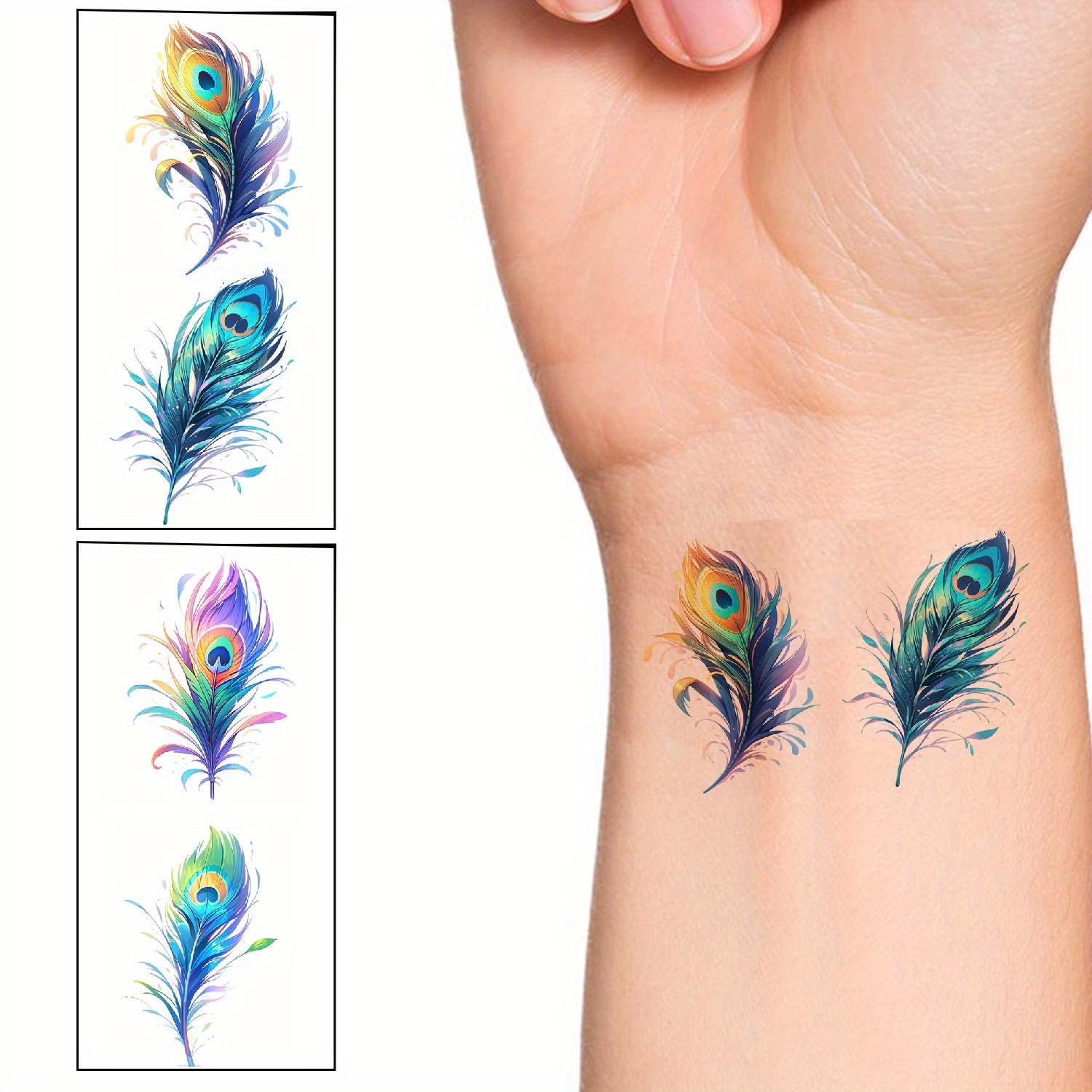 Image of 2 Sheets Temporary Tattoo Tattoos Temporary Tattoo Stickers Body Art Stickers For Halloween Party Decor & Favors Fake Tattoos Neck Arm Chest For Women Men Adults