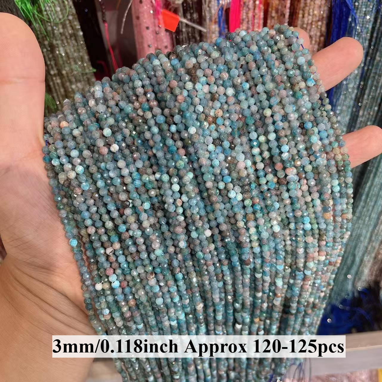 Image of 120-125pcs 3mm Natural Blue Apatite Stone Beads Round Loose Beads For Jewelry Making Diy Necklace Bracelet Earring Accessories Breloque Pour Fabrication Bijou - Jewelry Making