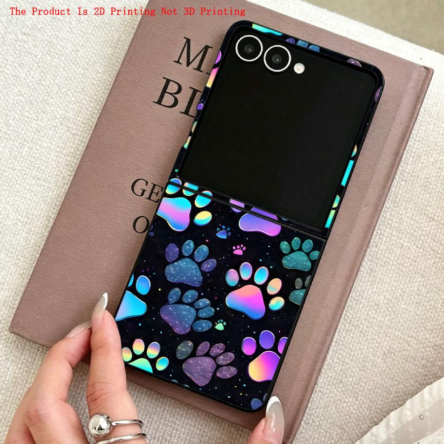TEMU Phone Case - 2d Flat Colorful Phone Back Cover Case Suitable For For Z Flip5 Z Fe Z Flip 7 6 5 4 3