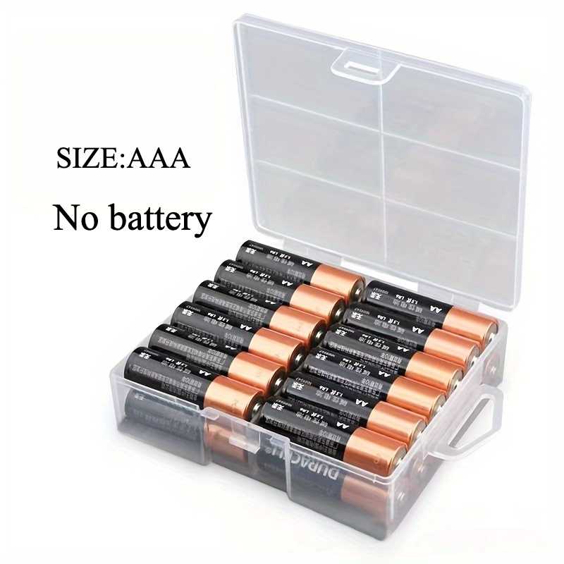 TEMU Aa/aaa Battery Storage Box Transparent Battery Storage Box Can Hold 24 Aa Batteries Or 24 Aaa Batteries