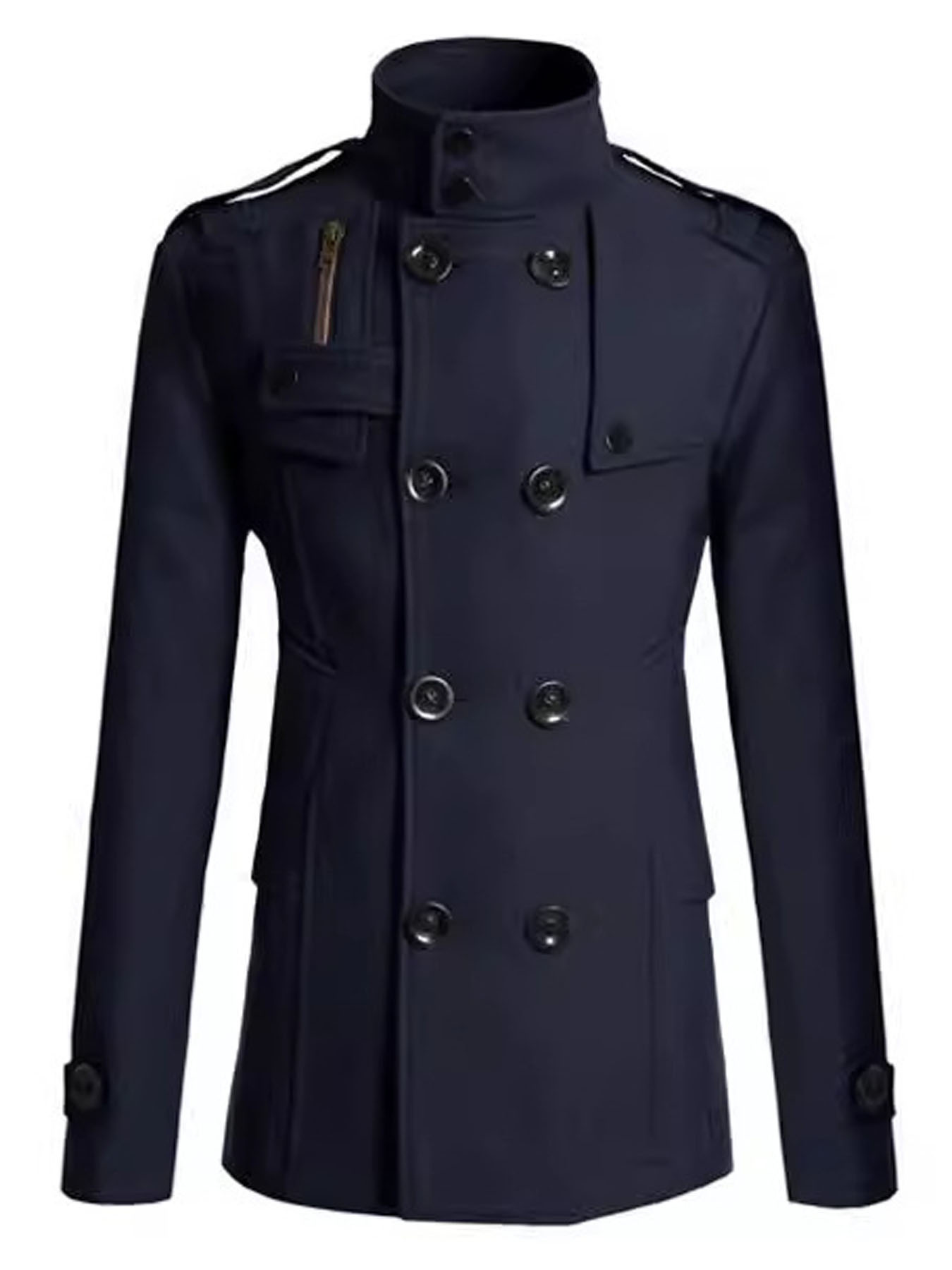 Jaqueta Sobretudo Masculina de Tweed de Inverno Estilo Coreano 4