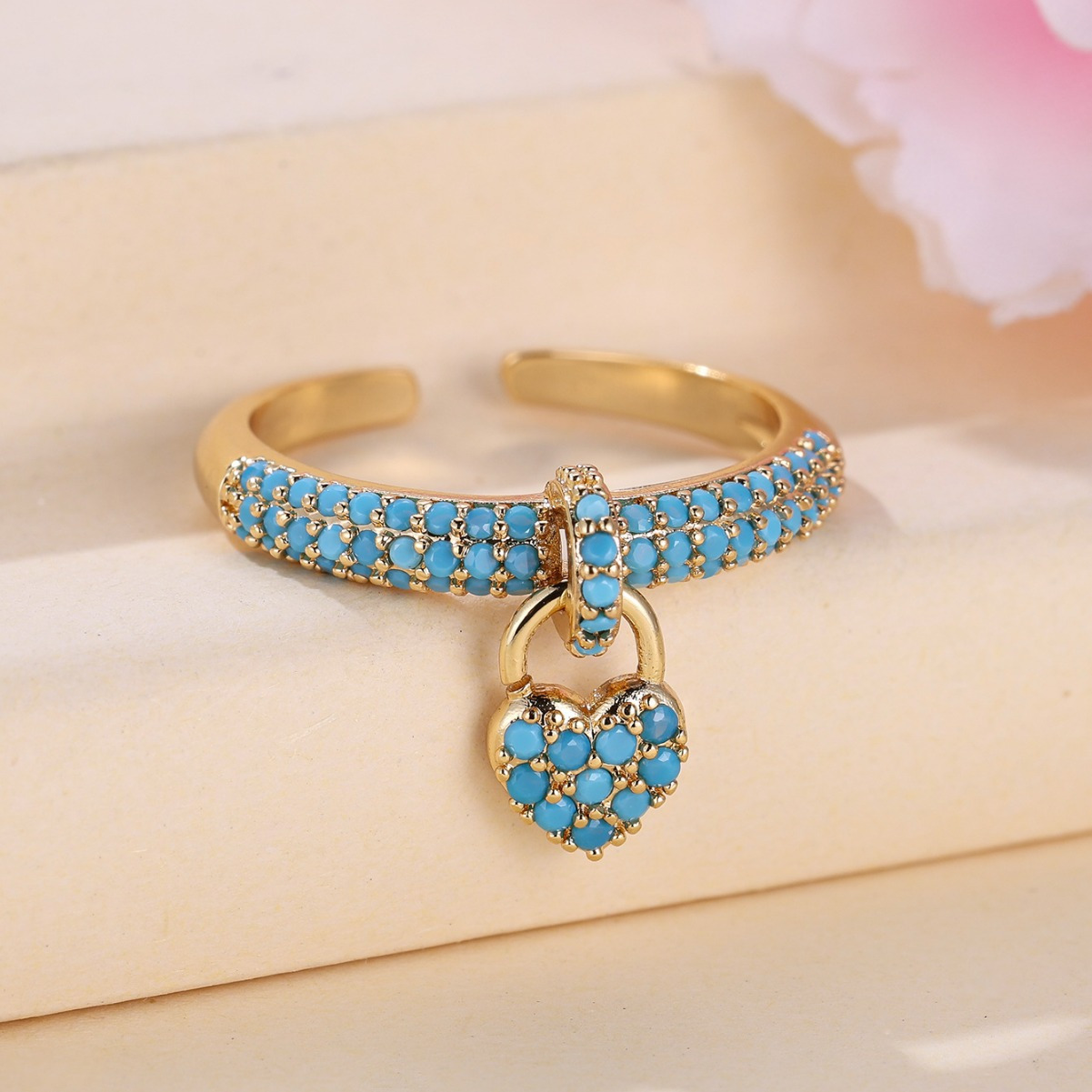 TEMU 2025 New Minimalist Vintage Fashion Old-school Elegant Heart-shaped Ring, Versatile, For A 1