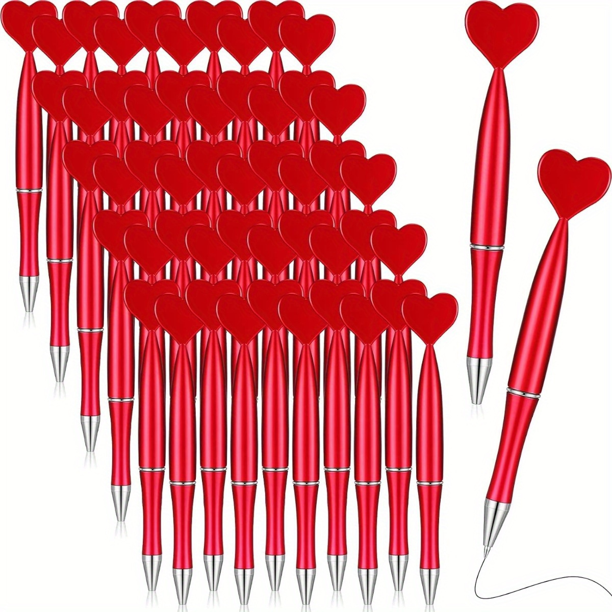 

12-pack Valentine's Day Heart-shaped Ballpoint Pens, Novelty Tools, Ideal For Office, School, Gifts, Birthday & Presents For Adults