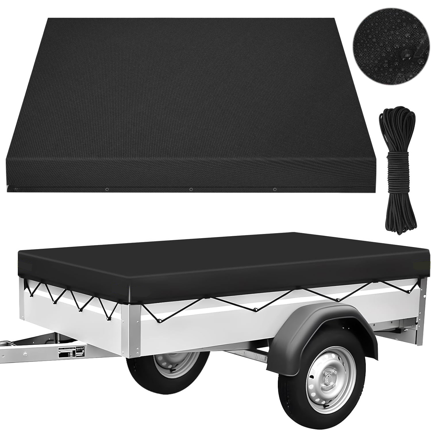 Trailer Cover, Duty Dump Trailer Cover, 600d Heavy Duty Oxford Fabric, Dump And Utility Trailer Cover