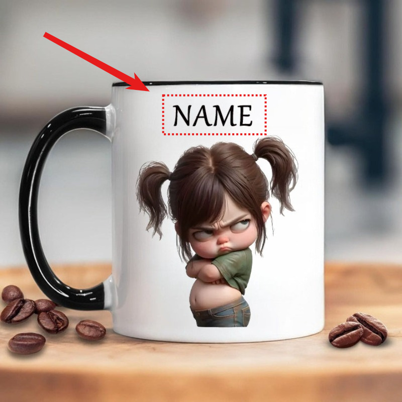 Personalized 11oz Ceramic Mug with Cute 'Extraordinary Girl' Chibi Design - Custom Name, Double-Sided Print, Comfort Grip & Microwave Safe - Ideal Gift for Graduation, Birthdays, Christmas, Back-to-School - 7 Colors Available (Hand Wash Only) - Durable & Reusable Coffee Cup for Tea, Hot Drinks