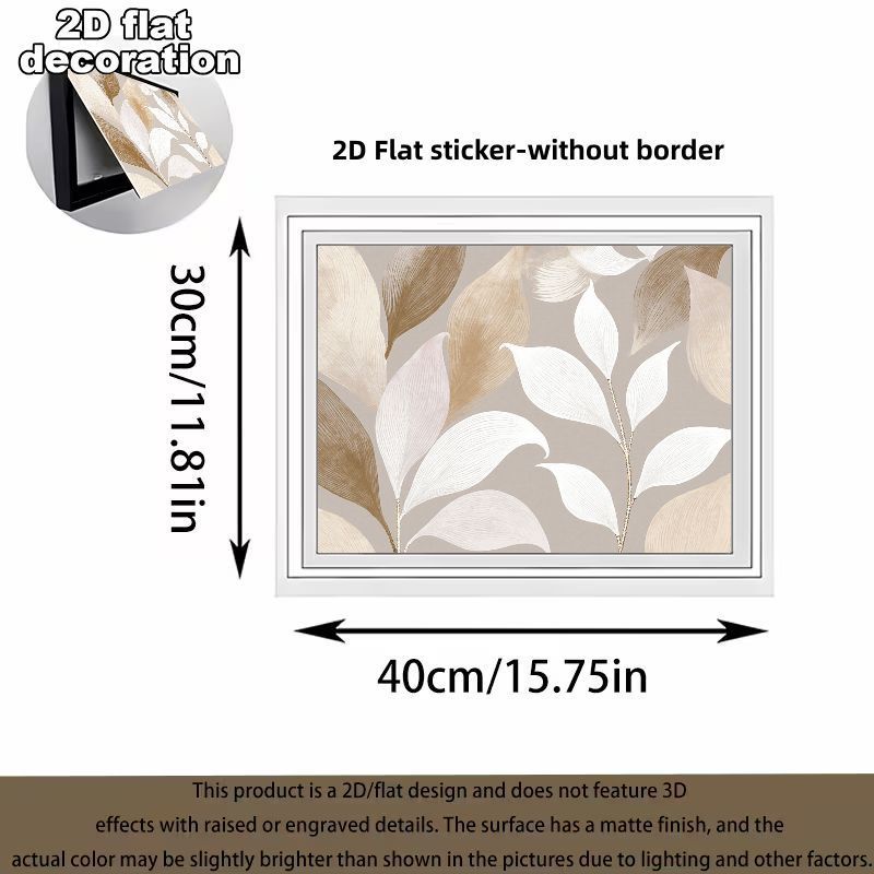 TEMU 1 adesivo piatto 2D con elegante stampa di foglie, copertura per scatola elettrico, adesivo decorativo, decalcomania da parete in stile moderno,