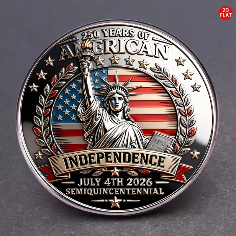 TEMU 2d Flat, 1pc 1pcs 250th Anniversary Brooch - Retro Suitable For Birthdays, Parties, Graduation Gifts, Versatile Accessory For Daily Wear,