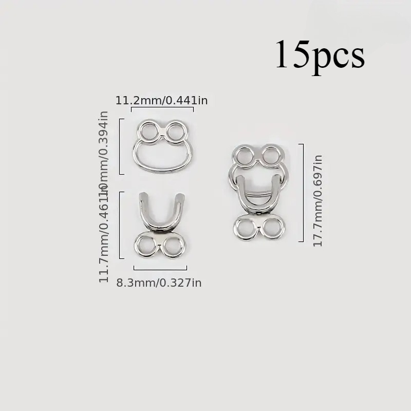 TEMU 15pcs Metal Alloy Invisible Snap Fasteners, Closures For Diy Sewing, Invisible Closures For Handbags, Pants, Skirts, Collars, Coats, Sewing