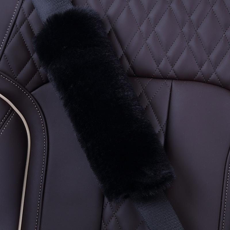 TEMU Car Seat Belt Shoulder Pad - Rabbit Fur Anti-chafing Strap Cover, Backpack And Bag Decorative Pads