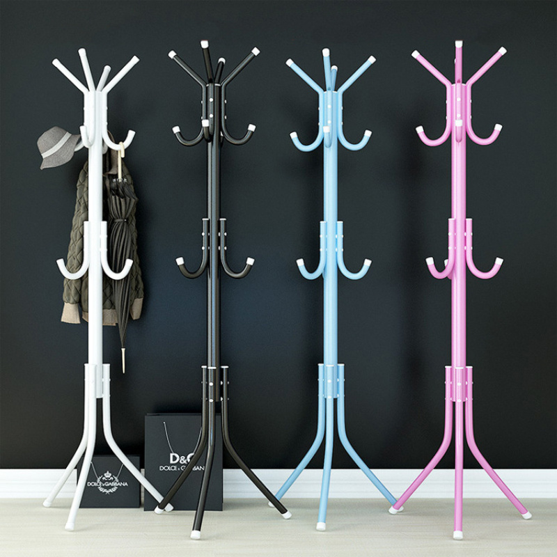 

Chic Metal Coat Rack With Hooks - Single Rod Clothes Hanger In Black, White, And Pink For Entryway, Bedroom, Bathroom, Office - Storage Solution For Home Decor, Clothes Hanging Rack