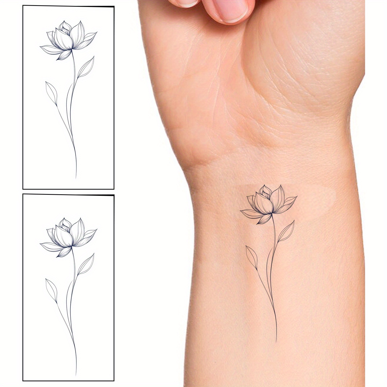 2 sheets lotus temporary tattoos tattoo body art stickers for party decor favors   tattoos neck arm chest for women men adults