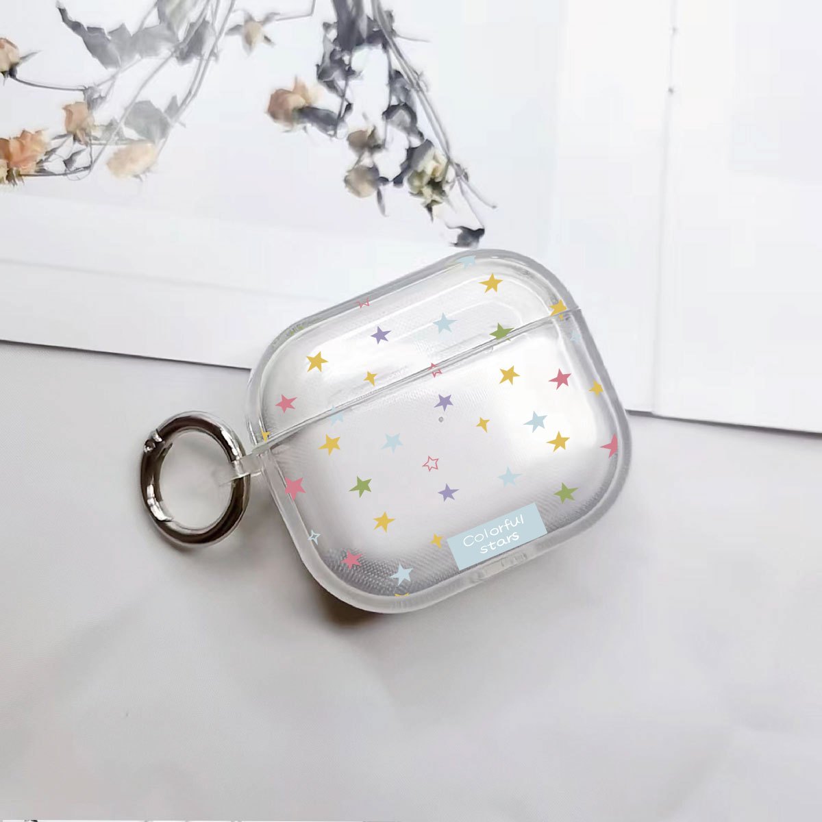 TEMU B11478 Colorful Star-embellished Pattern Bread-shaped Earphone Case With Round Buckle For Airpods 5, Protective Case For Airpods 4/4 Pro,