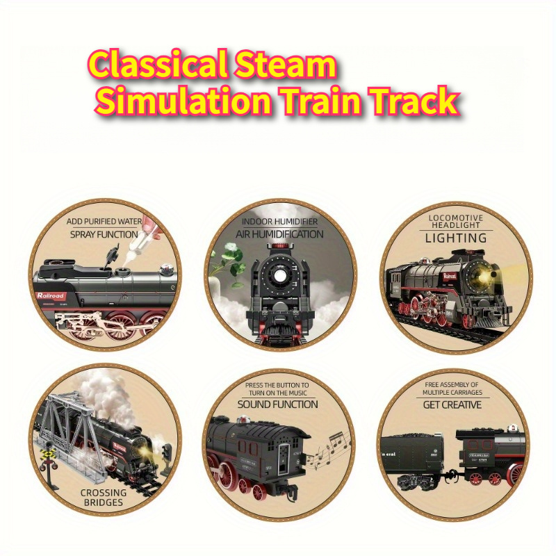 627B Retro Classic Train Set with Collectible Value, Luxury Tracks & Carriages, Lights Sounds Smoke - Ideal Gift for 3+ Kids Toys for Kids Valentines Day Gifts Kids Toys Games