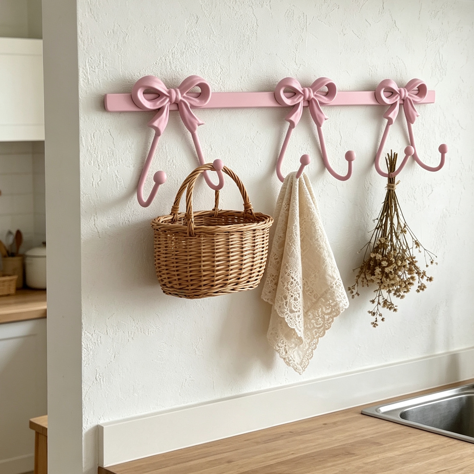 TEMU 1 pièce, Crochet décoratif atmosphérique avec nœud papillon, 6 pièces pour , salle de bain, entrée, crochet de rangement pour chambre pour