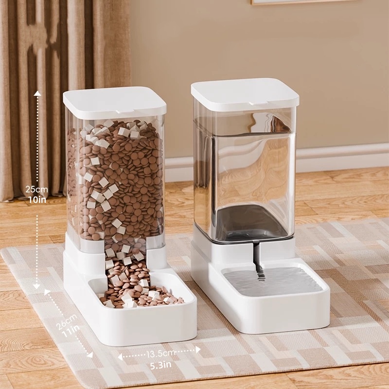 TEMU Automatic Pet Feeder And Water Dispenser Set - 7-day System With Non-slip Base, Easy Assembly For Busy Cat Owners, Christmas/halloween Gift,
