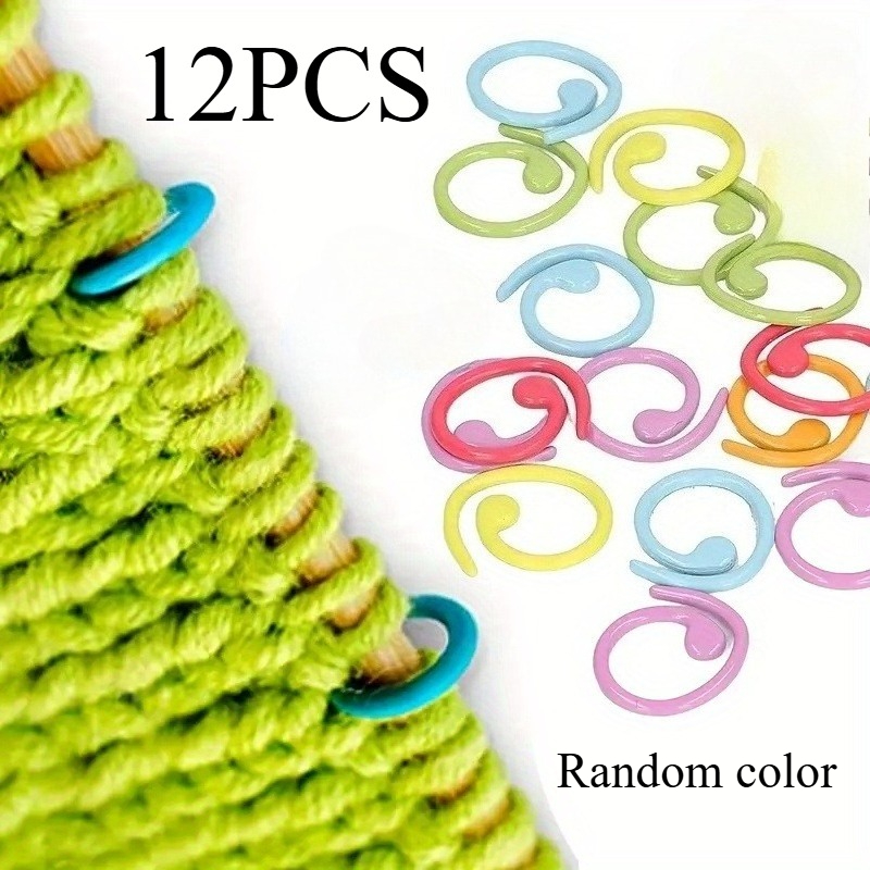 TEMU Fibbie segnapunto colorate ad anello per uncinetto con marcature a gancio, utilizzate per fermagli per uncinetto, accessori per , casuale