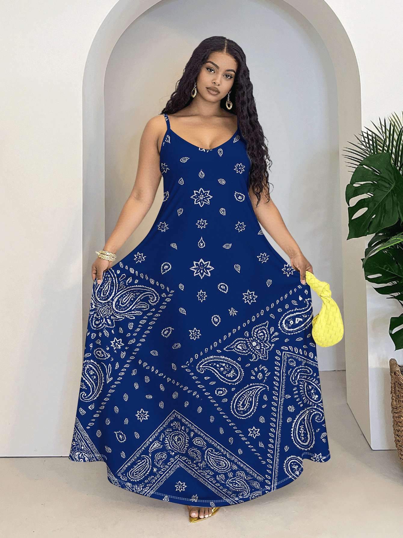 blue bandana dress sold on Temu United States