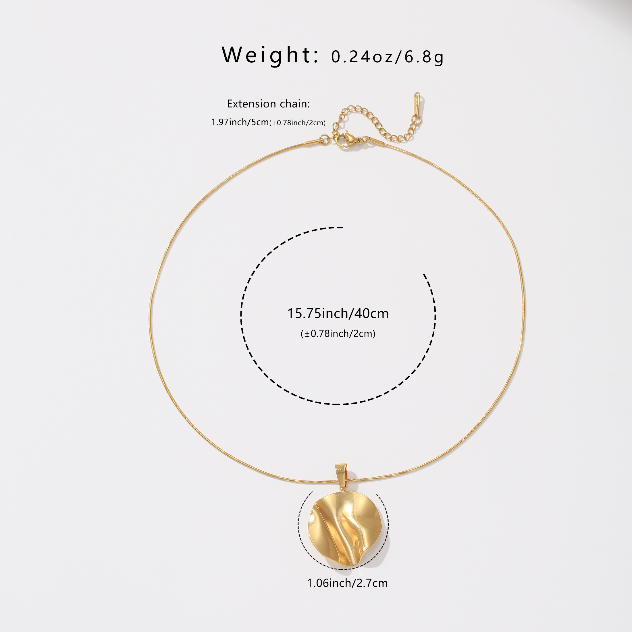Women's Irregular Textured Stainless Steel Fashion Necklace