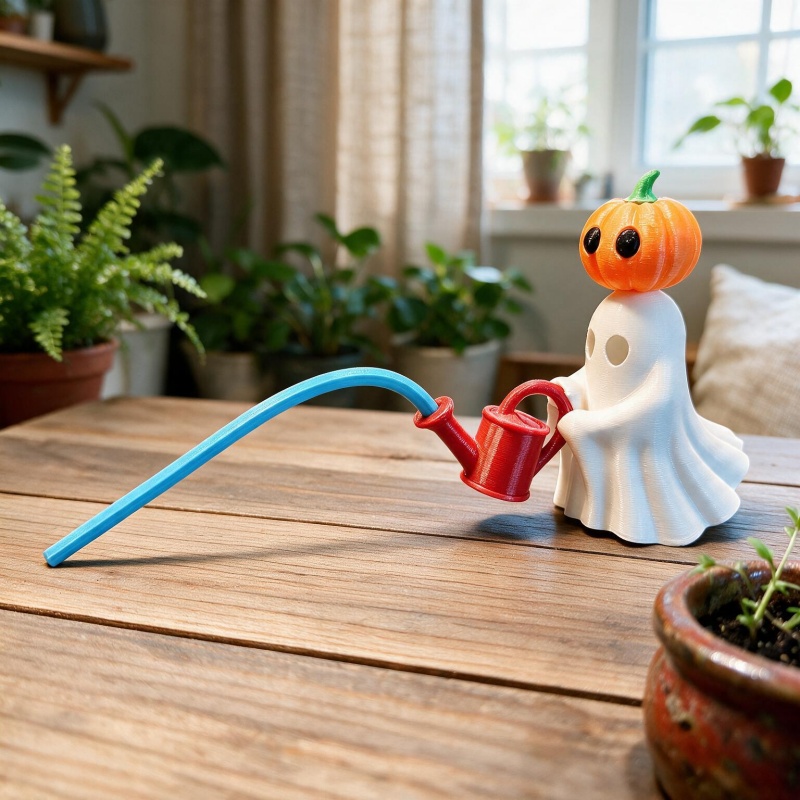 TEMU 1pc - Pumpkin Watering Decoration With Simulated (pumpkin ), Potted Plant Ornament, Ideal For Home And Desktop Decor. Durable And Beautiful, A