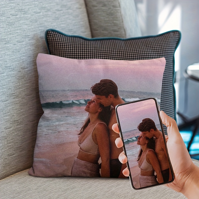 personalized photo pillowcase soft polyester custom printed design for couples friends pet owners perfect diy gift details 0