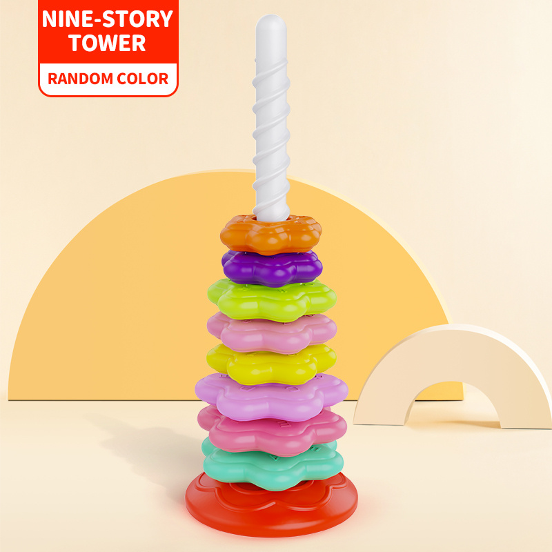 Image of Interactive Carousel Tower, Children Pair Stacked Toys To Color, Shape, And Size Recognition, Educational Early Learning Gift For Infants And Young Children,product Random Color