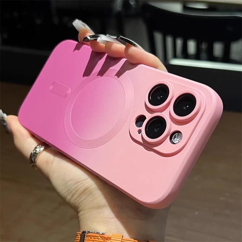 TEMU Phone Case - Luxury Gradient-color Wireless Charging Case For Iphone 17, 16, 15, 14 Plus, 12, 11, And 13 Pro Max - Soft Magnetic Case