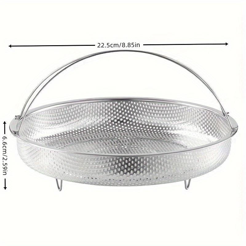 stainless steel multi functional steamer basket electricity   strainer for steaming rice dumplings vegetables washing fruits durable easy to clean