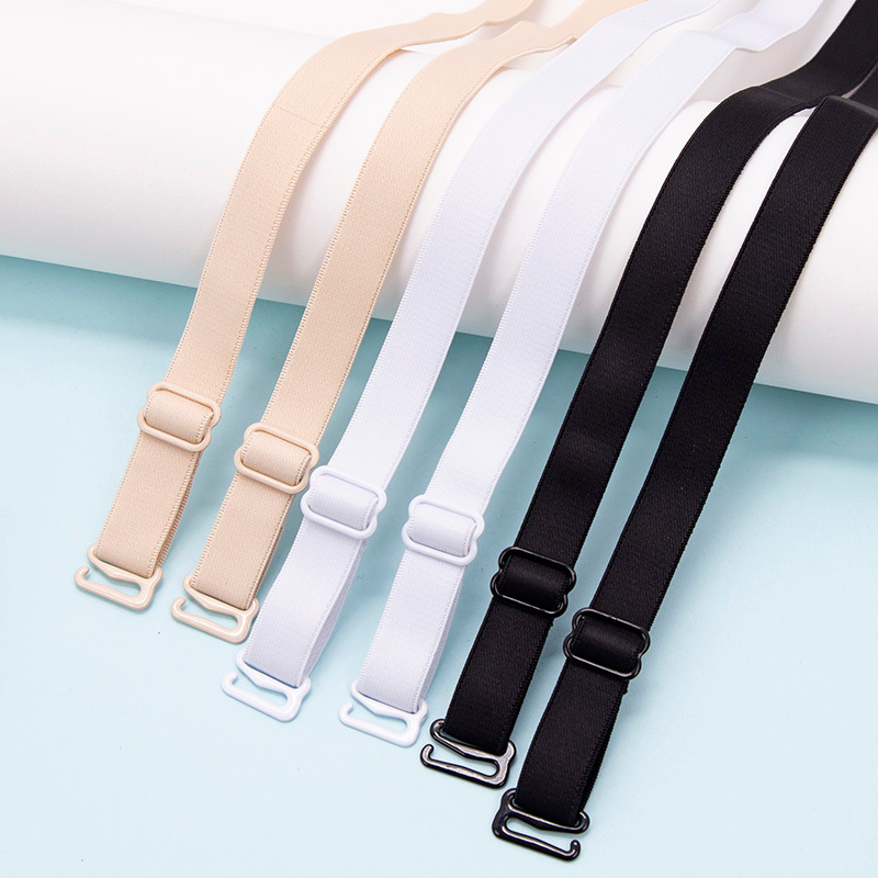 6pcs Women Slip Resistant Bra Straps Double Shoulder Elastic Brassiere Lady Push Up Bra Black White Invisible Accessories Lingerie