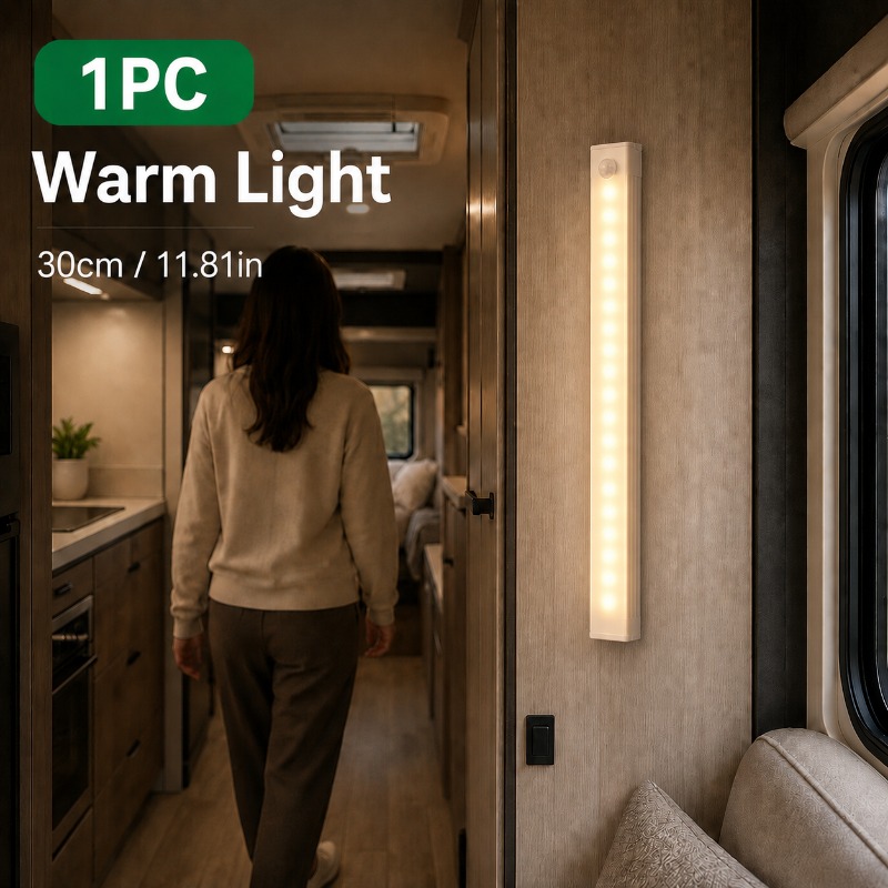 TEMU Rv Lighting Led Fixtures, Rv Lighting Devices, Lighting, Magnetic Led Light, Usb Rechargeable Induction Strip Light, Usb Charging Function,
