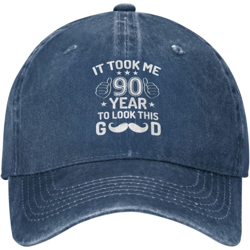 TEMU Cadeau de 90e anniversaire pour femme et homme - Casquette style « Il m'a fallu 90 ans pour être beau » rétro, adaptée aux fêtes, cadeau de pour