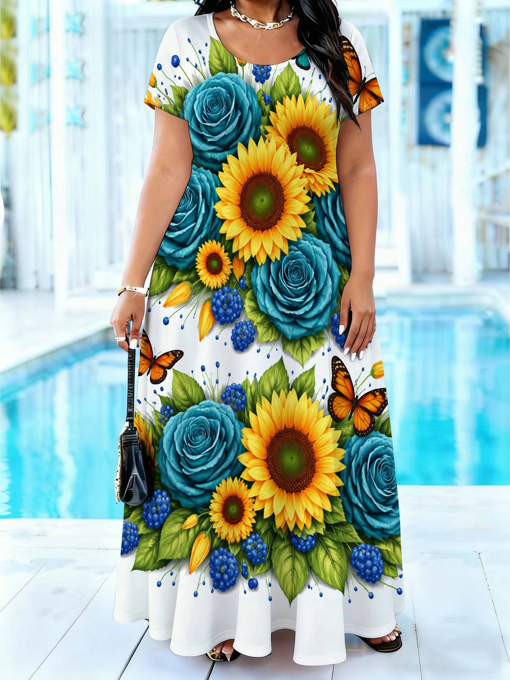 sunflower dresses sold on Temu United States