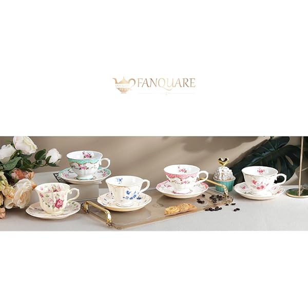 1pc vintage british floral porcelain tea cup and saucer set - elegant light pink &  , 7.4oz large capacity,   china   tea set with decorative saucer, ideal gift for housewarming, wedding, birthday, mother s day, christmas - dainty floral pattern, delicate  , translucent & thermal insulation,   tea bags &  , vintage tableware for everyday use, cups for tea, teacup Product details 0