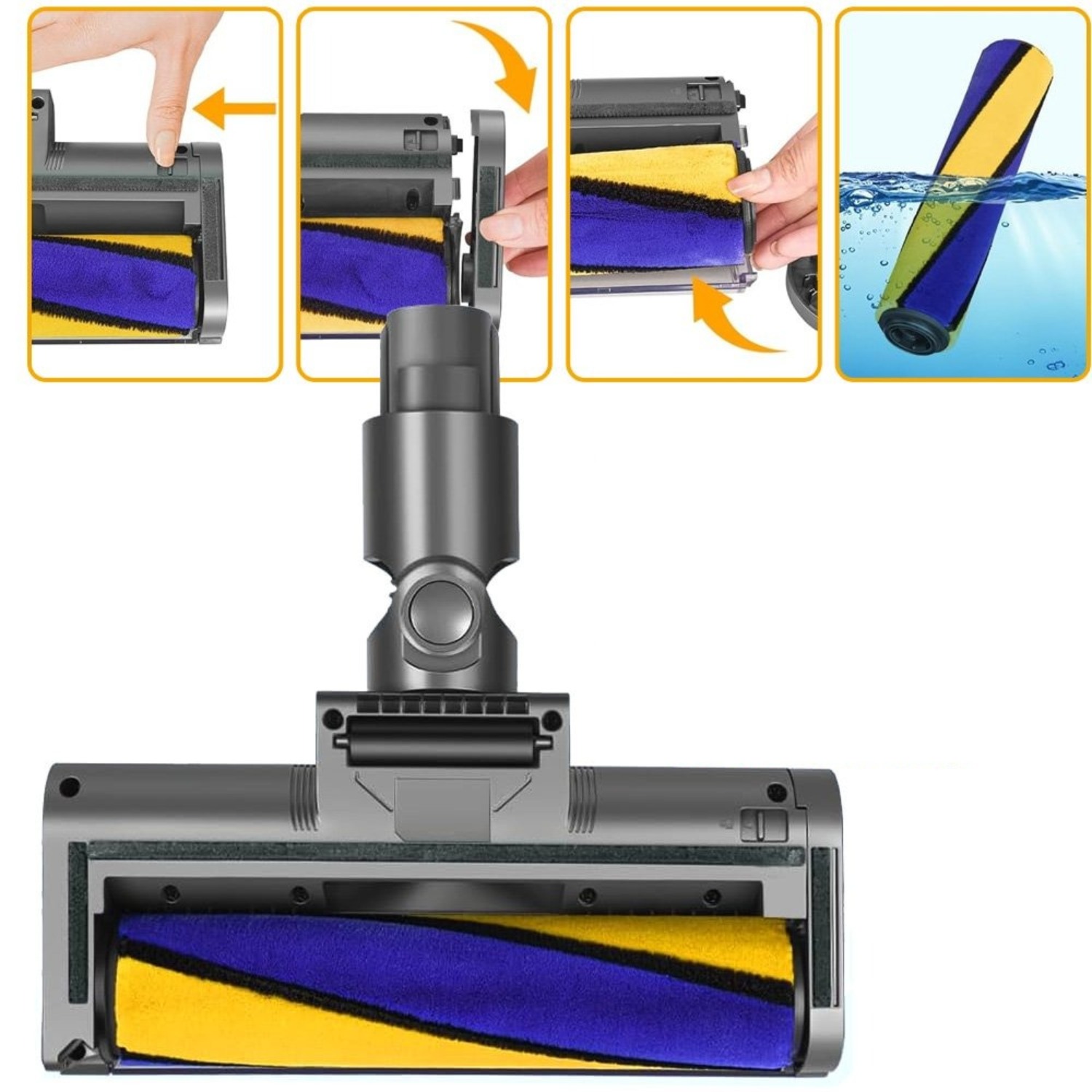 Soft Roller Brush For V7 V8 V10 V11 V15, Roller Brush Attachment To Reveal , Suitable For Cleaning Hard Floors Efficient Pet Hair & Removal