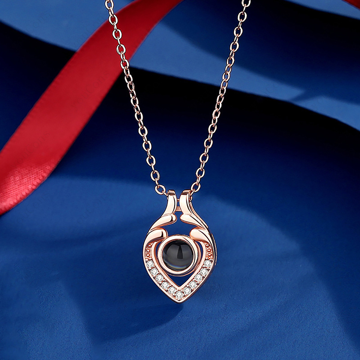 Women's "I Love You" in 100 Languages Projection Pendant Necklace