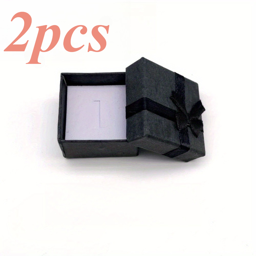 TEMU 2 boîtes à bague de mariage pour fête, boîtes à bijoux, boîtes d'emballage pour bijoux de mode et cadeaux, boîtes à boucles d'oreilles et bagues
