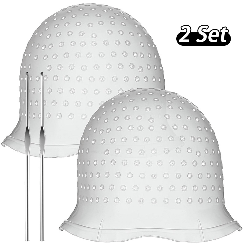 TEMU Set cappellini per colorazione capelli riutilizzabili, cappellino per m癡ches, cappellino per glassatura con ago a gancio, kit per , strumenti