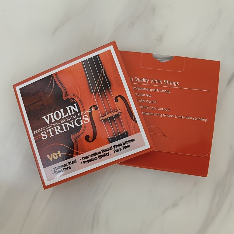 2 kompleta strun za violino V01 č Visokokakovostne sintetične jeklene strune, združljive z violinami velikosti 4/4, 3/4 in 1/2