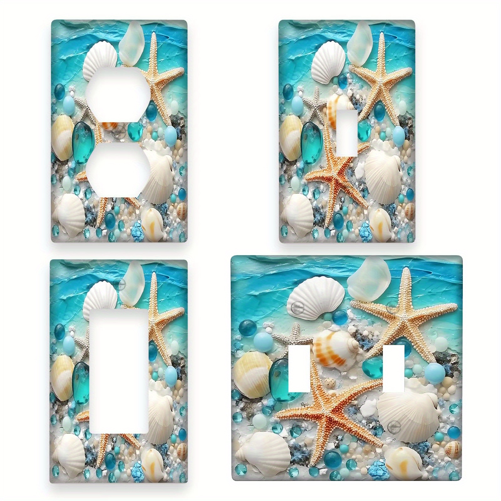 

1pc Starfish Decorative , 1-/2-, Polycarbonate, And , No Or Battery Needed, Switch And Outlet