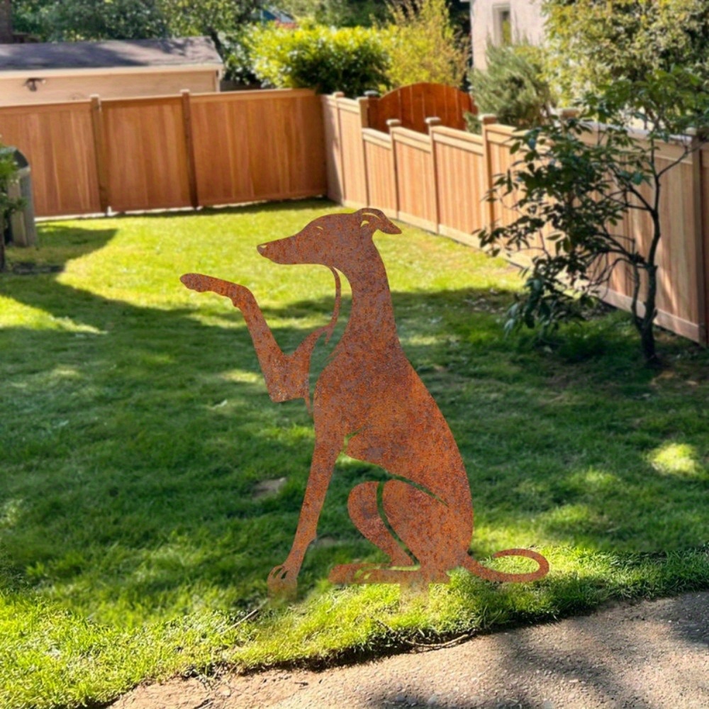 Rusty Metal Stake For Greyhounds, Memorial Marker For Dogs, Stake, Outdoor Yard Decoration