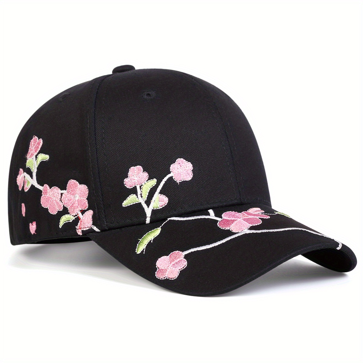 Image of 1pc Women Peach Embroidered Baseball Cap Outdoor Adjustable Fashion Casual Hat Suitable For Spring And Autumn Travel Beach Party